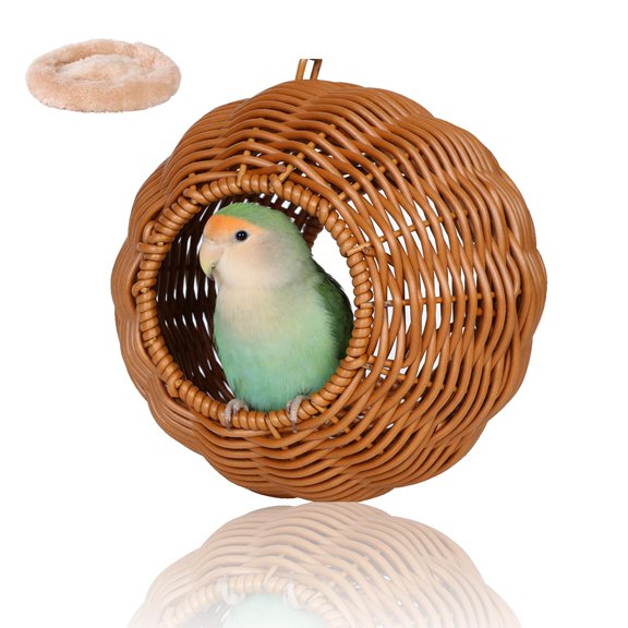 Bird Cage Nest with Chew Resistant Steel Frame, Washable Hanging Bird Bed Hammock for Small Birds, Parakeet Budgie Lovebird Finch Canary Cage Nest House