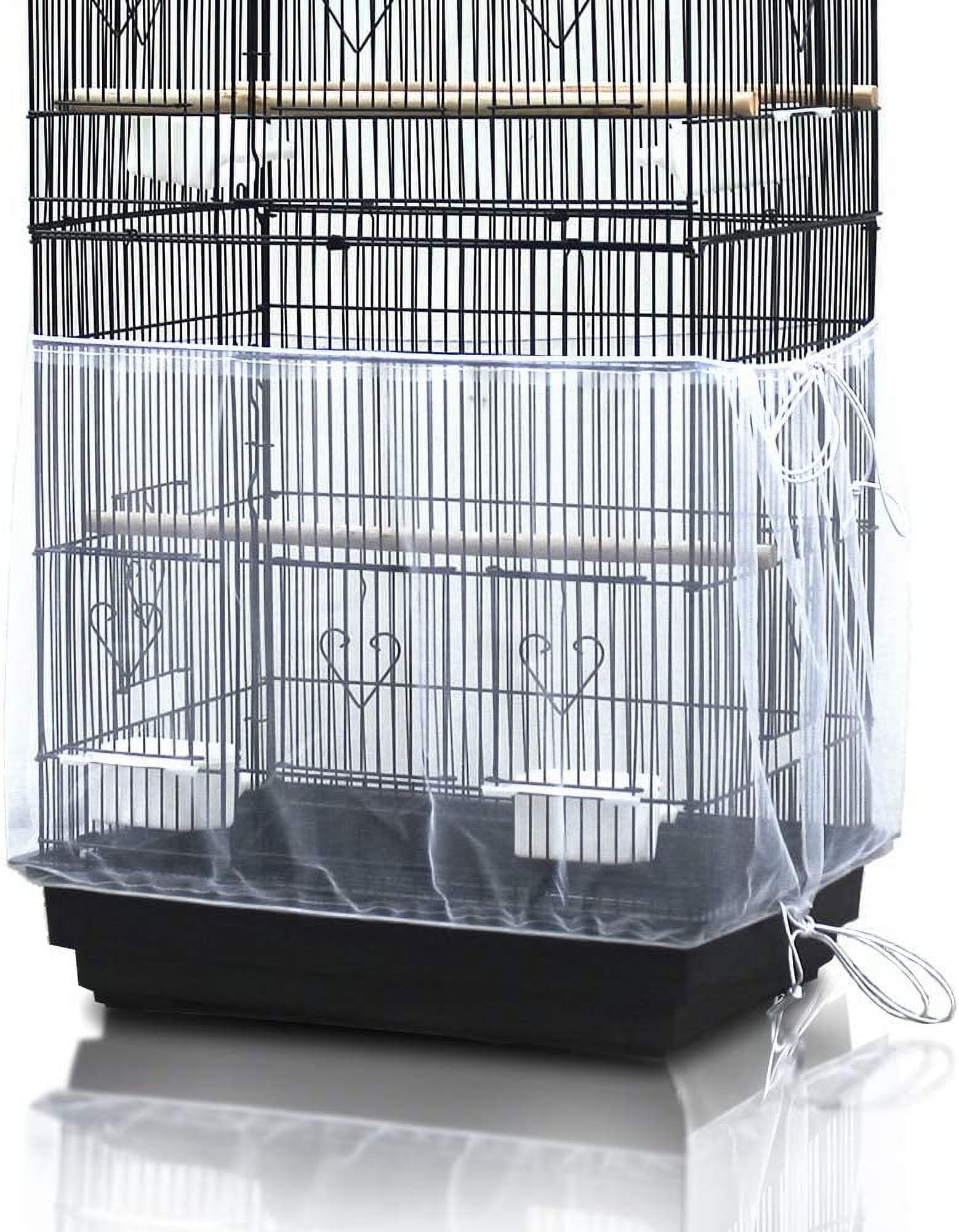 Bird Cage Net Cover Birdcage Seed Feather Catcher Soft Skirt Guard