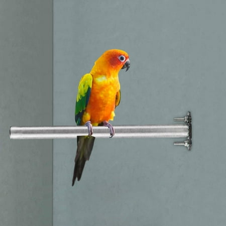 Bird Cage Perch Stainless Steel Parrot Toys Exercise Platform Standing Pole 15cm