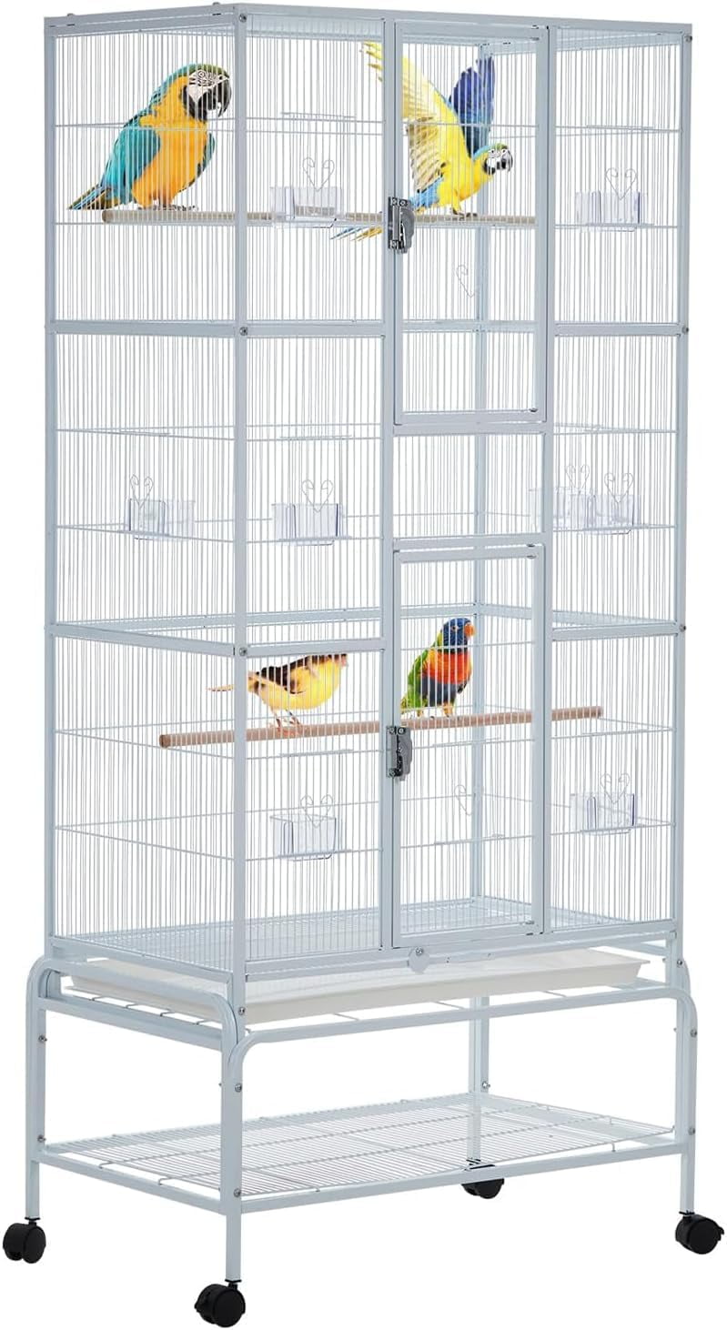 Bird Cage,Standing Flight Bird Cage With Rolling Stand And Slide Out — free download