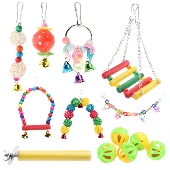 Bird Cage Toy Parakeet Ladder Parrot Bite Toy Kit Bird Toy Accessories