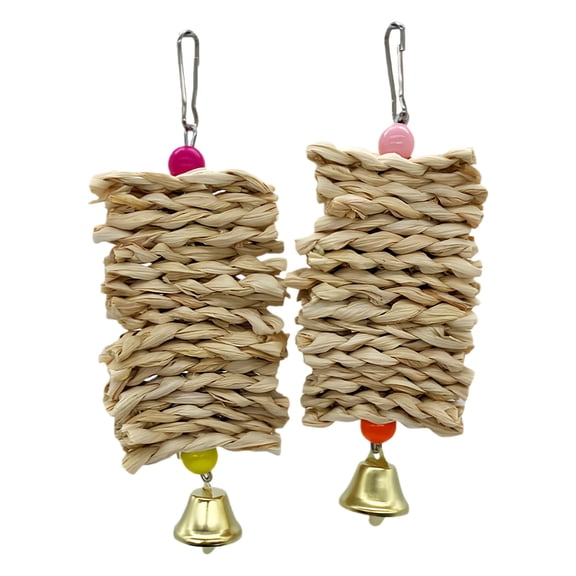 Bird Cage Toys 2 Pieces Corn Husk Toys | Natural Corn Husk Interactive Bird Toy for Small Birds, Ideal for Conures, Chickens, Cage, Playground, Indoor, Outdoor, Patio, Hammock, Window & Garden