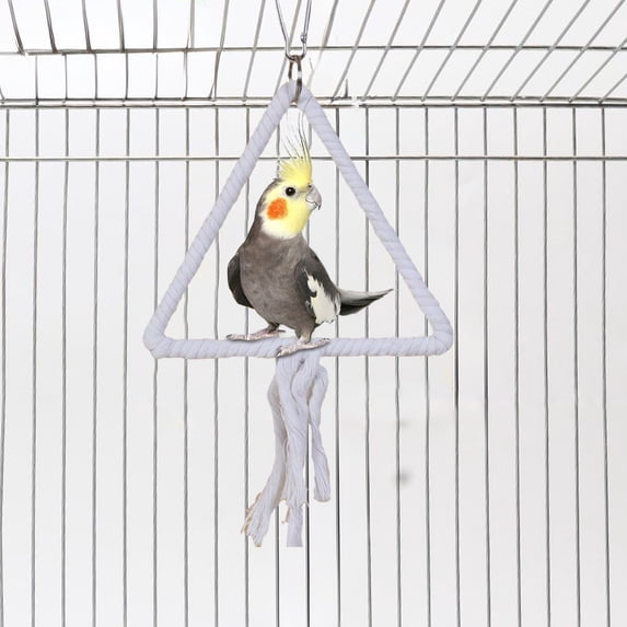 Bird Cage Toys, Colorful Rope Swing Perch, Chew Resistant Soft Ring Bed for Parakeets Canaries Small Birds