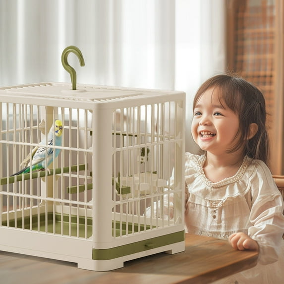 Bird Cage Travel Bird Cage Portable Bird | Small Birds Lightweight Parrots Cage With Standing Pole Detachable Tray Hook Handle Easy Transport Bird 30x23x26cm