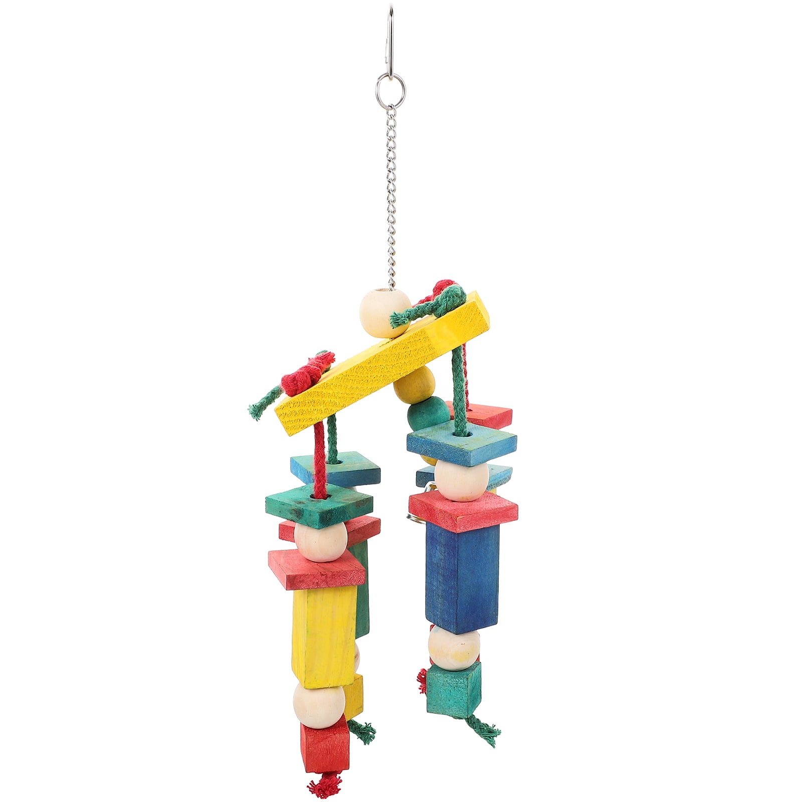 Bird Cage Wooden Playset Parrot Plaything Bird Biting Toy Hanging ...