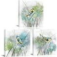 thumbnail image 1 of Bird Canvas Wall Art Set of 3 Green Bird Stay on Reed Nature Painting Pictures Modern Bird Art Decor for Kids Living Room Bathroom Home Wall Decoration Ready to Hang-small, 1 of 6