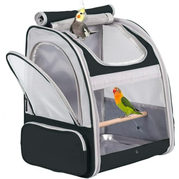 Bird Carrier Backpack with Rope Perch, Portable Bird Travel Carrier Backpack (Multi-Colored, Bird Carrier)