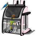 thumbnail image 1 of Bird Carrier Bag with Indestructible Stainless Steel Mesh, Bird Travel Cage with Stand, Easy to Clean Backpack for Parrot, Portable Bird Travel Bag, Pet Breathable Travel Cage, Pink, 1 of 12