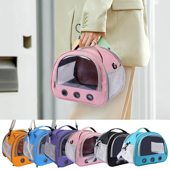 Bird Carrier Bag | Portable Travel Cage for Small Parrots Hamsters | Foldable Ventilated Shoulder Bag | Breathable PVC Fabric | 1 Bag | 23x20.5x19cm