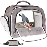Bird Carry Carrier to Transport Large Size Parrot, Portable Bag with Metal Tray and Grid, African Grey, Long Tail Cockatiel and Parrot