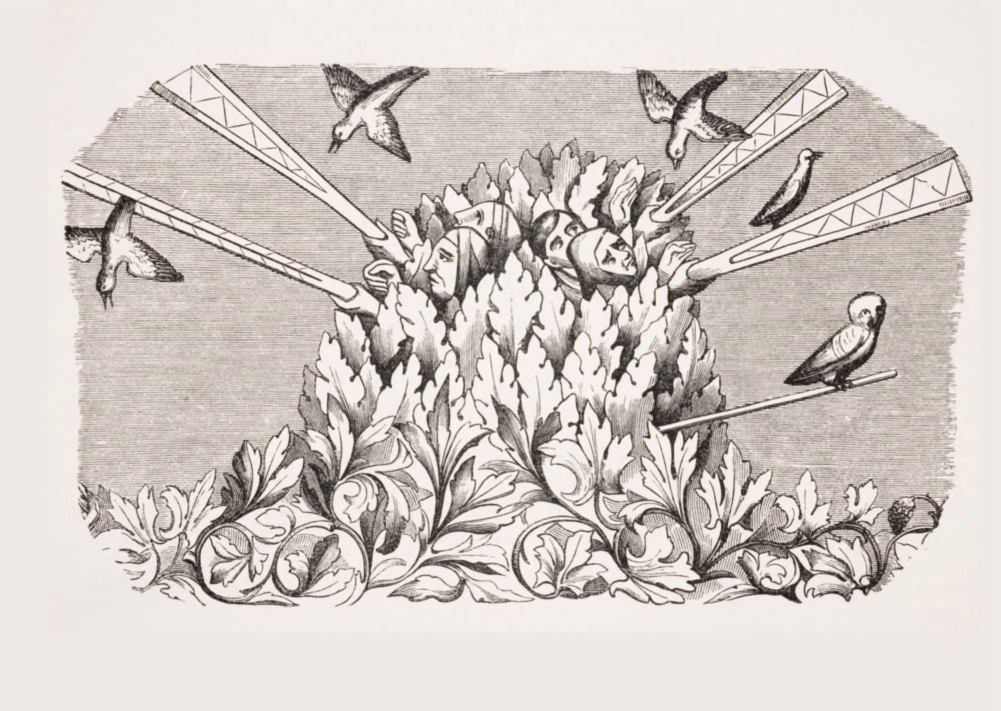 Bird-Catching With A Machine Like A Long Arm 19Th Century Reproduction Of Miniature In 14Th Century Manuscript Of Livre Du Roy Modus Canvas Art - Ken Welsh Design Pics (34 x 24)