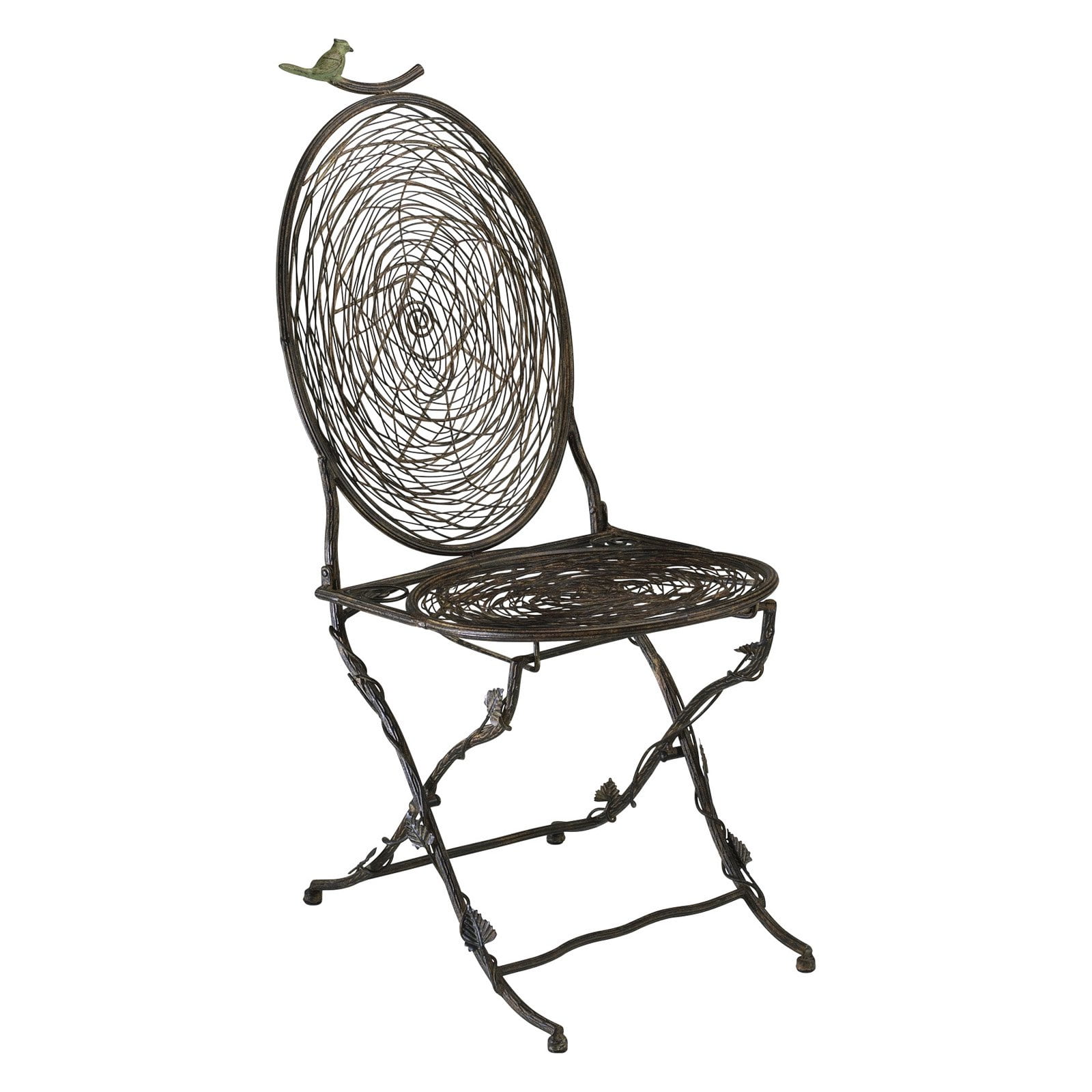 Rustic Brown Iron Bird Outdoor Dining Chair