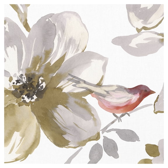 Bird Chat I by Sandra Jacobs Floral Canvas Art