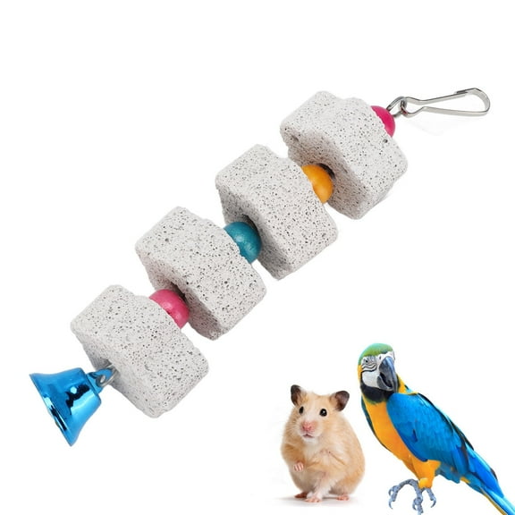 Bird Chew Toy,Colorful Parrot Beak Grinding Stones Toys,Cages Bite Chew Training Toys with Bell for Cockatiels, Budgie, Parakeets, Lovebirds,Finch Canary