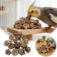 thumbnail image 1 of Bird Chew Toy Natural Wood Chip Parrot Teeth Blocks Parrot Foraging Toy Stress Relief Cage Accessory for Parakeet Cockatiel Conure Small Medium Pet Birds 6 Pcs Random Style, 1 of 8