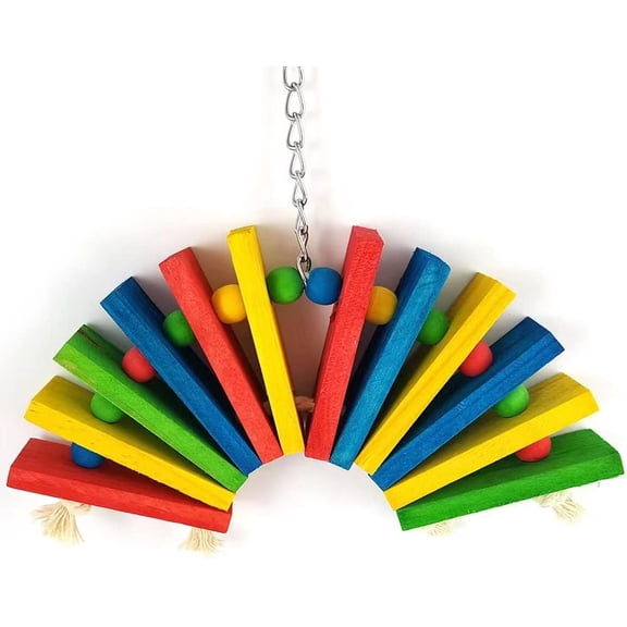 Bird Chew Toys - Parrot Cage Bite Toy Wooden Blocks for Cockatoos and Birds