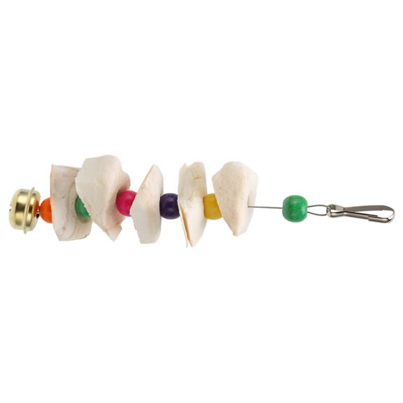 Bird Chewing Toys Colorful Natural Calcium Supplement Teeth Grinding Parrot Cuttlebone Chew Toy with Bell