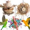 thumbnail image 1 of Bird Chewing Toys Colorful Parrot Foraging Shredder Toys Parrot  Health Toys Hanging Cage Accessories For Conure Cockatiel Budgies Lovebird, 1 of 9