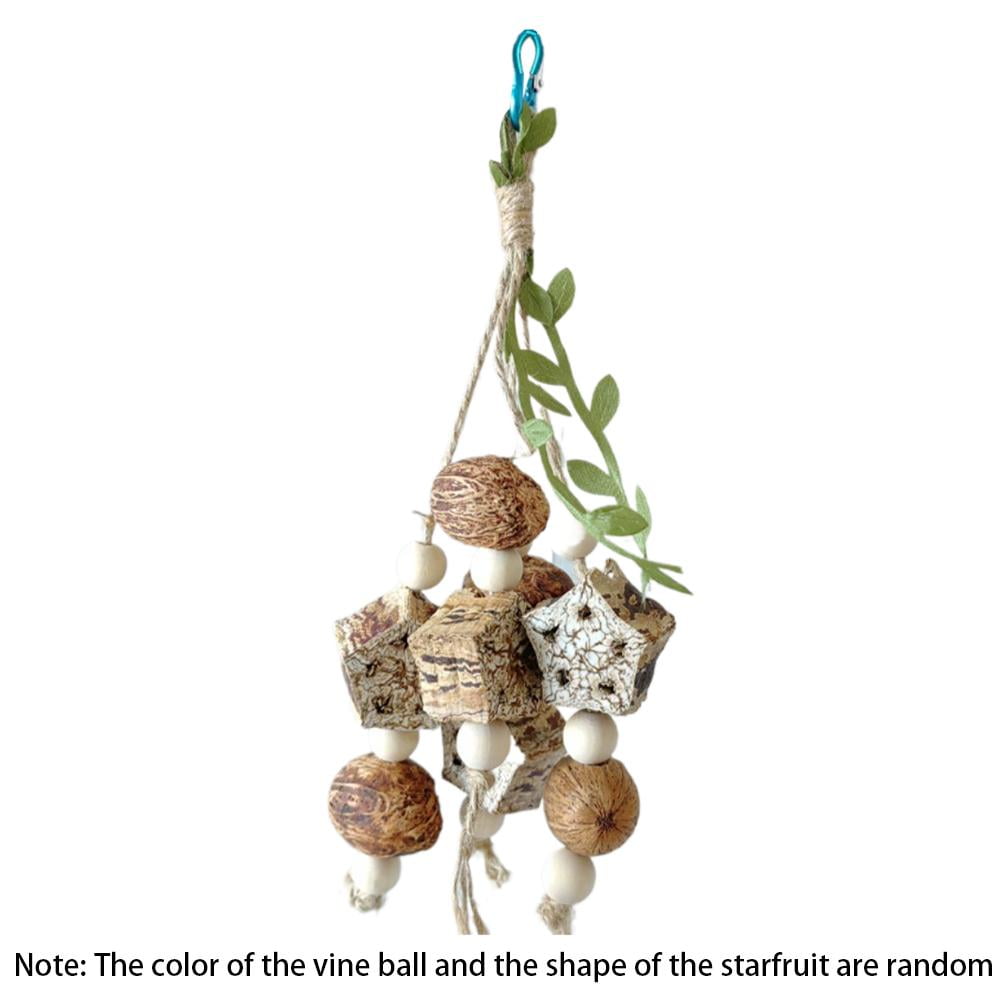 Image showcasing Bird Chewing Toys for Parrots - Natural Wood Hanging Toy for Parakeet ...