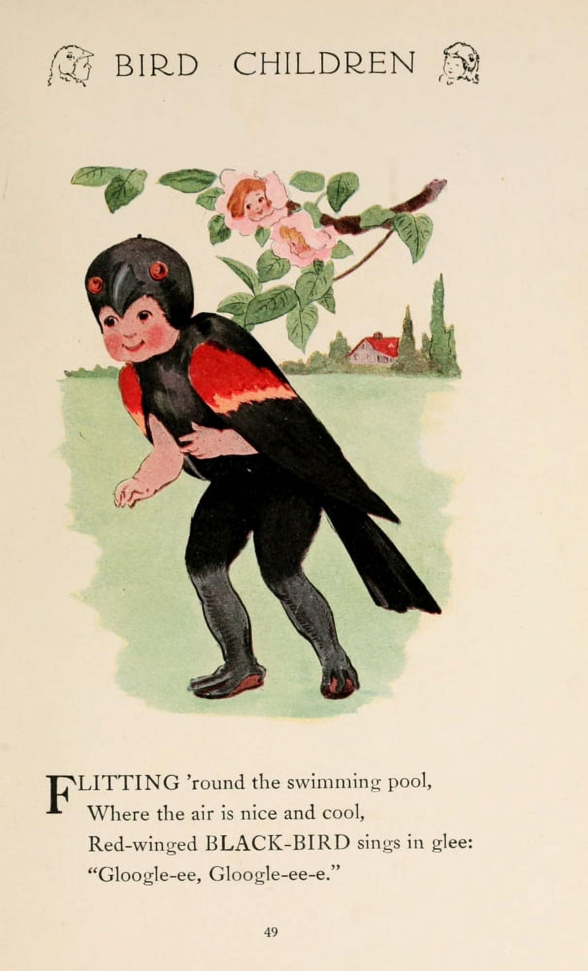 Bird Children 1912 Blackbird Canvas Art - MT Ross (18 x 24)