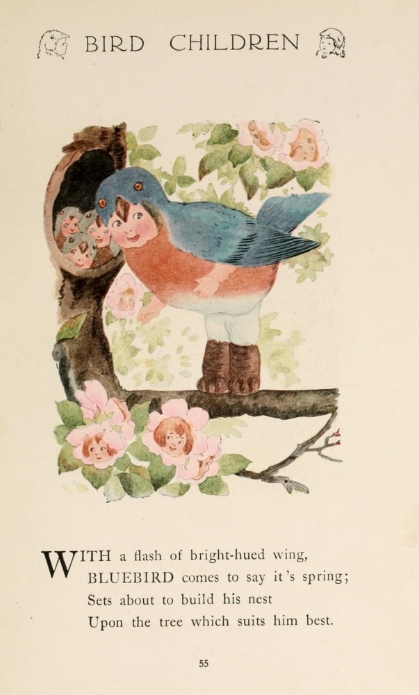 Bird Children 1912 Bluebird Canvas Art - MT Ross (18 x 24)