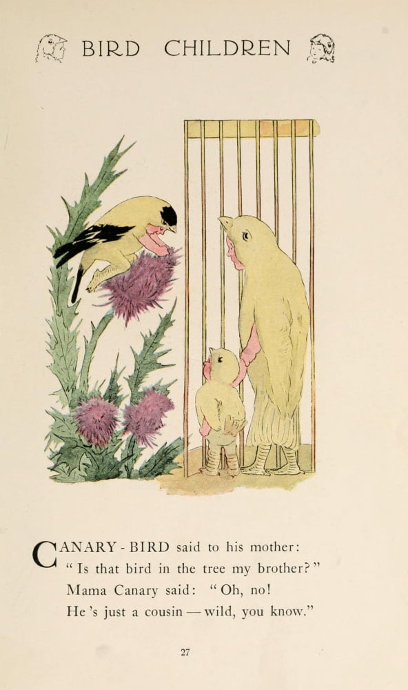Bird Children 1912 Canary-bird Canvas Art - MT Ross (18 x 24)