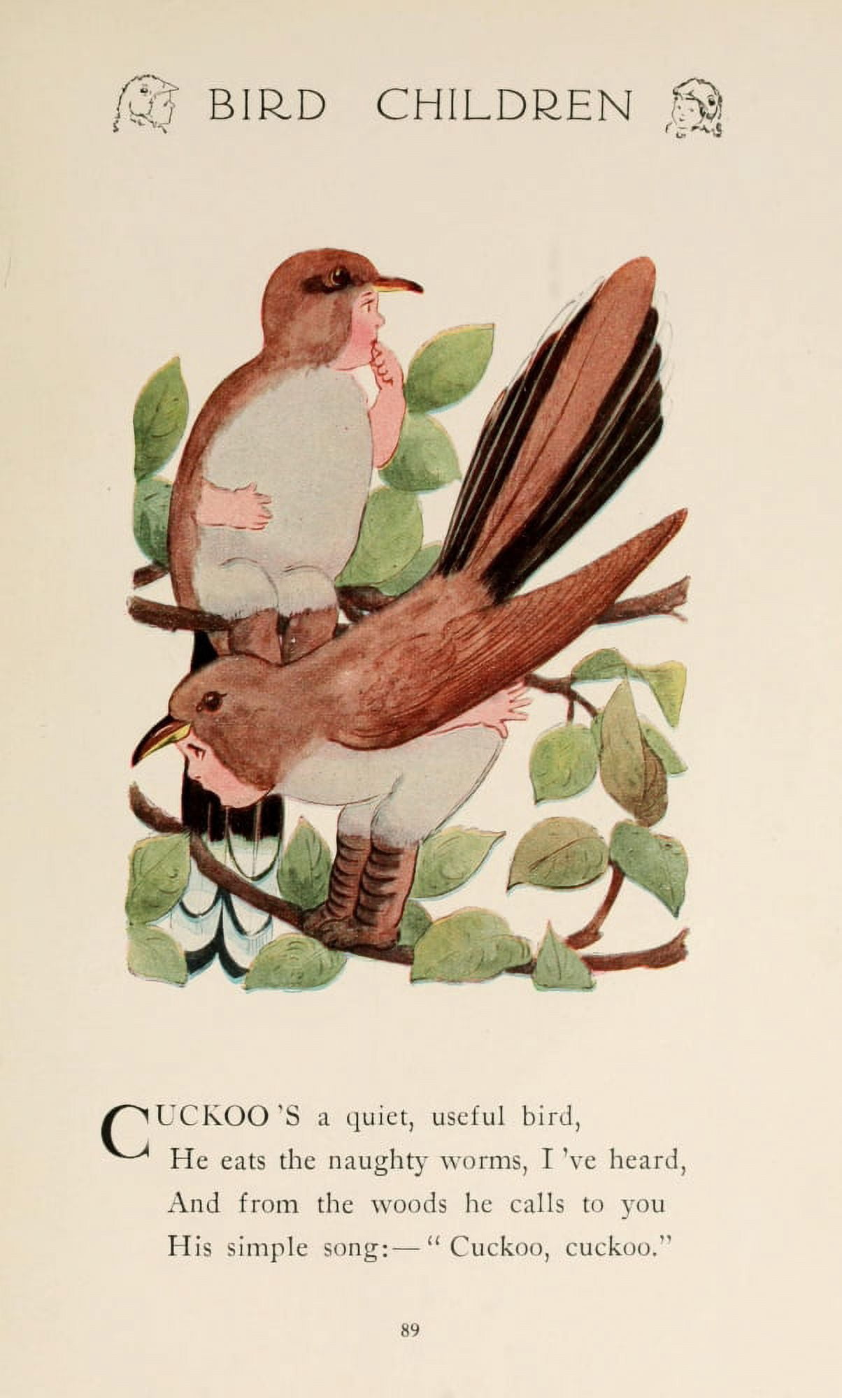 Bird Children 1912 Cuckoo Canvas Art - MT Ross (18 x 24)