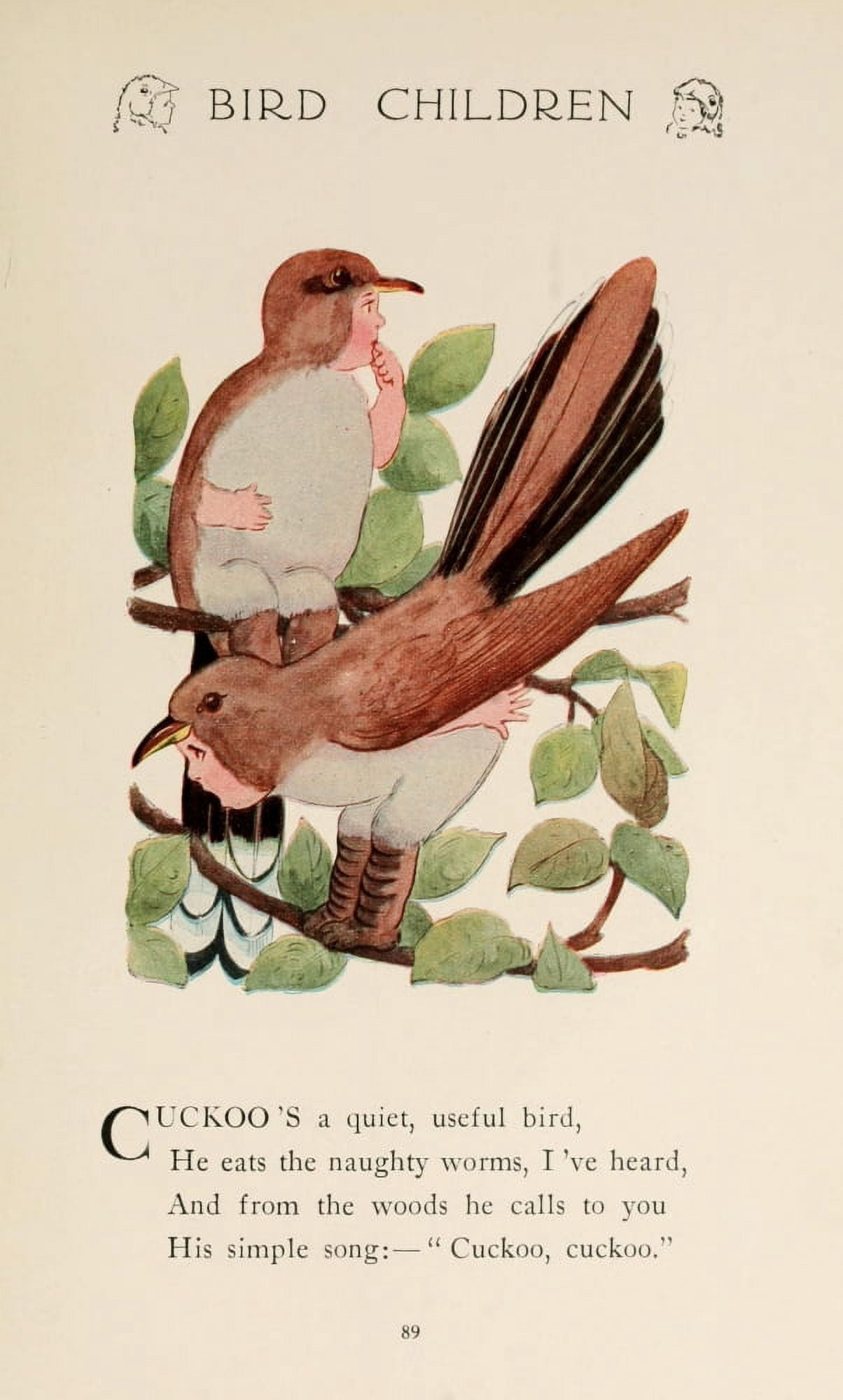 Bird Children 1912 Cuckoo Canvas Art - MT Ross (24 x 36)