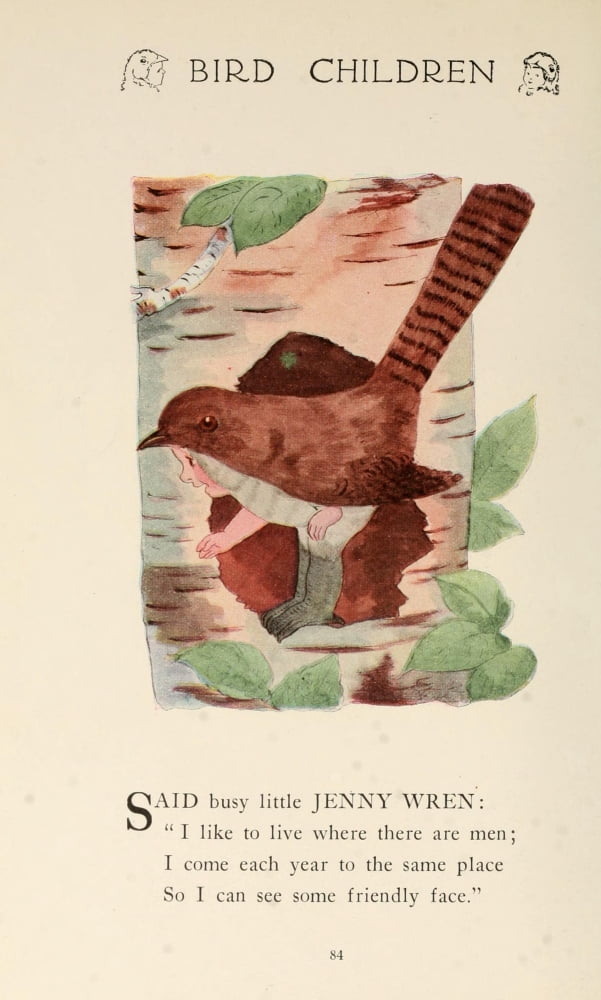 Bird Children 1912 Jenny Wren Canvas Art - MT Ross (18 x 24)