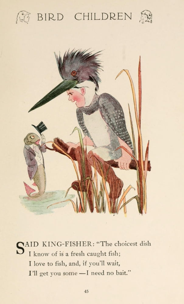 Bird Children 1912 Kingfisher Canvas Art - MT Ross (18 x 24)