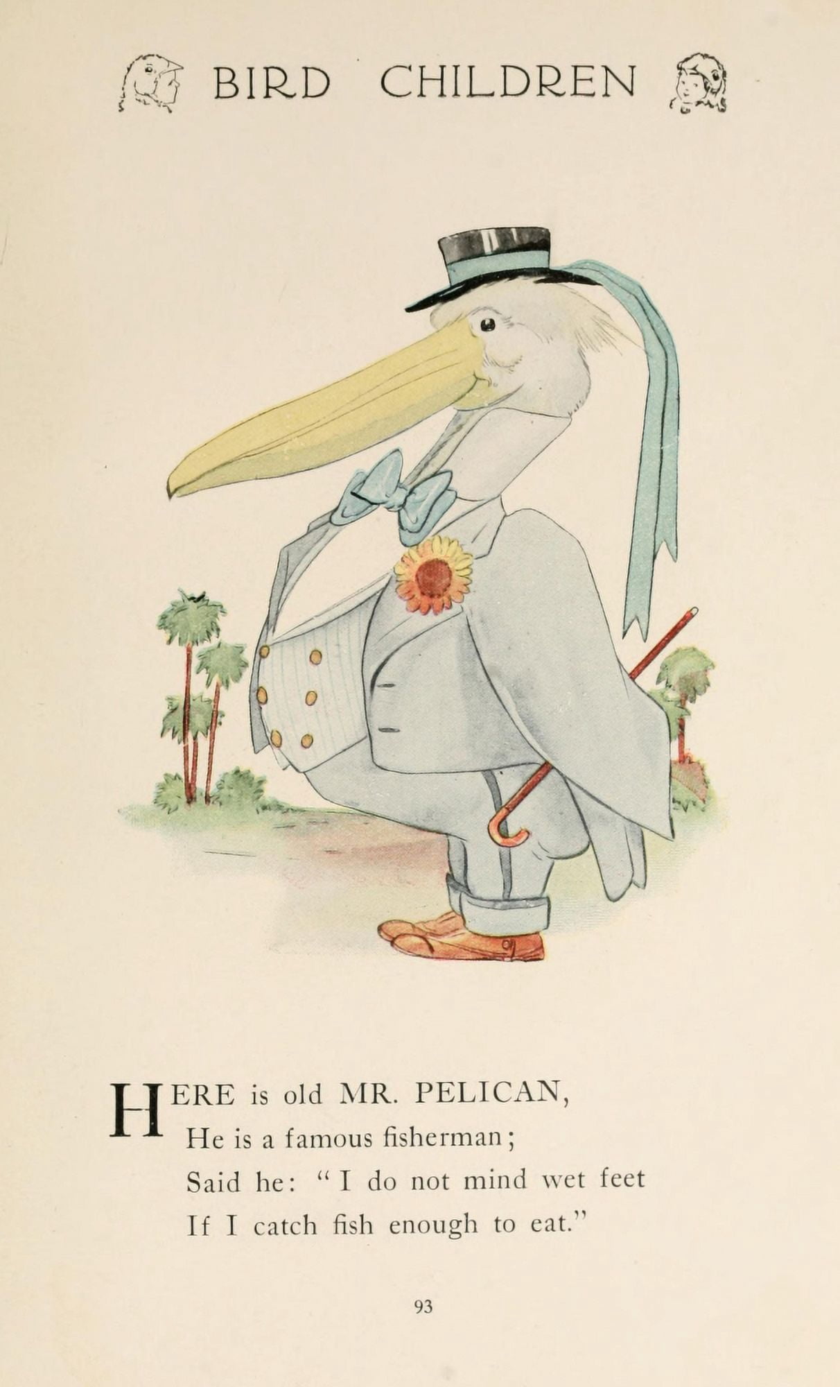 Bird Children 1912 Mr Pelican Canvas Art - MT Ross (24 x 36)