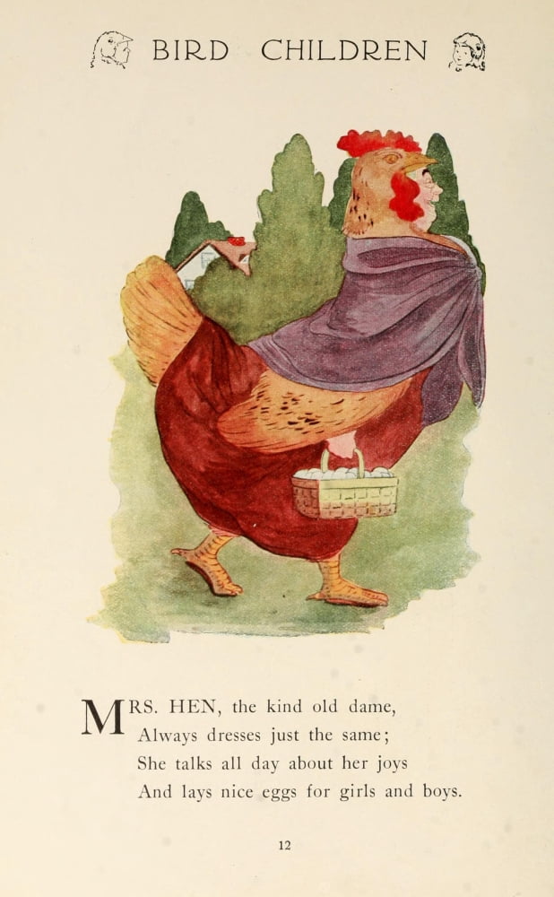 Bird Children 1912 Mrs Hen Canvas Art - MT Ross (18 x 24)