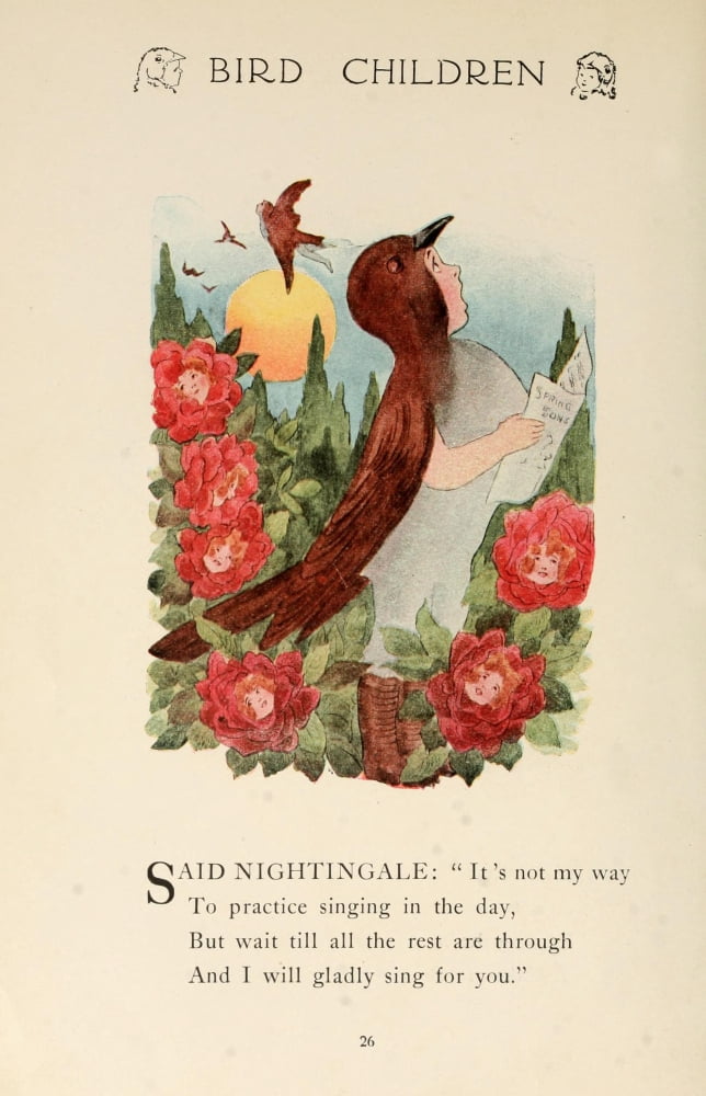 Bird Children 1912 Nightingale Canvas Art - MT Ross (18 x 24)