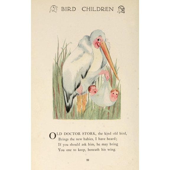 Bird Children 1912 Old Doctor Stork Poster Print by M.T. Ross (24 x 36)
