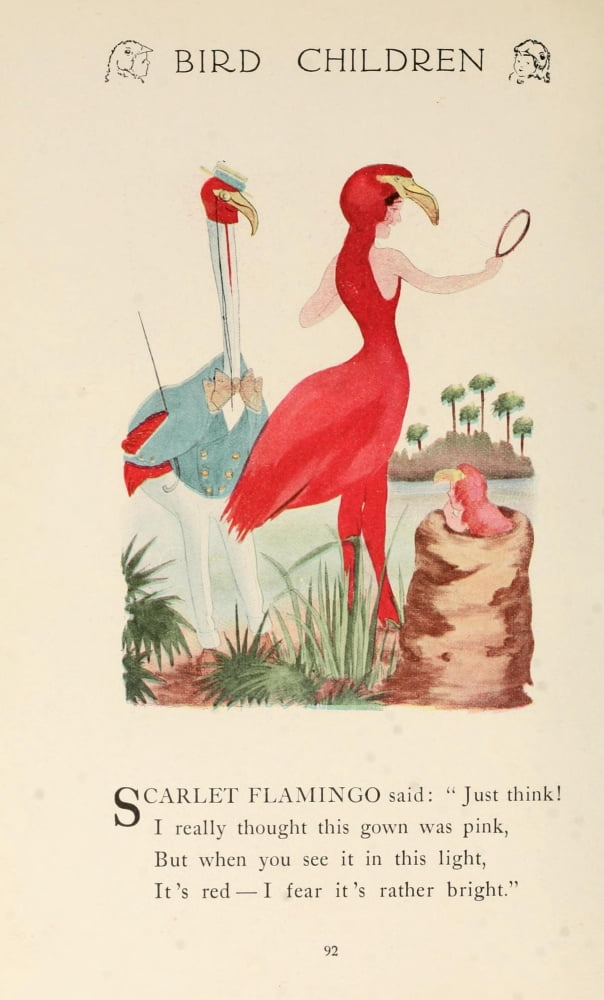 Bird Children 1912 Scarlet Flamingo Canvas Art - MT Ross (24 x 36)