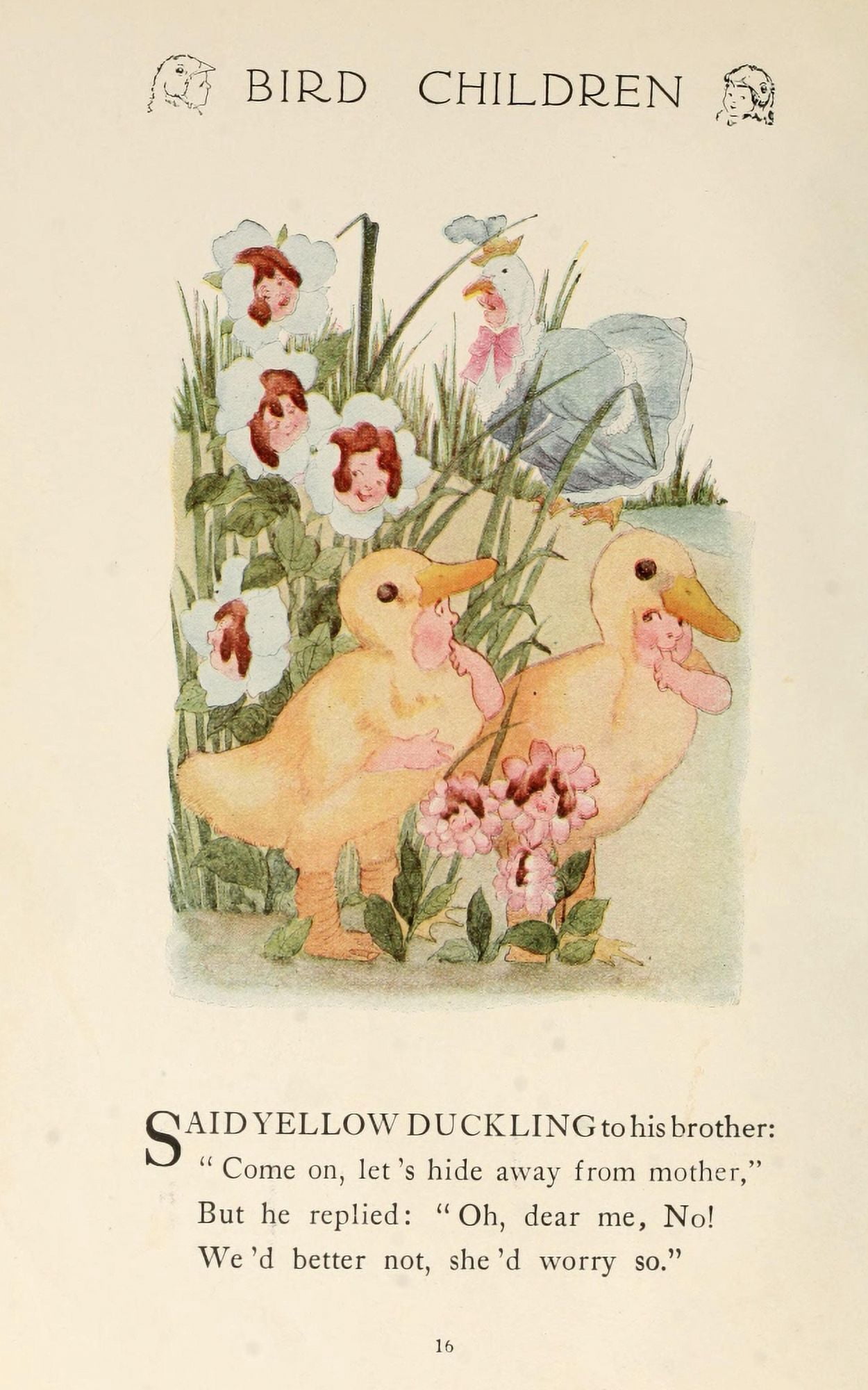 Bird Children 1912 Yellow Duckling Canvas Art - MT Ross (18 x 24)