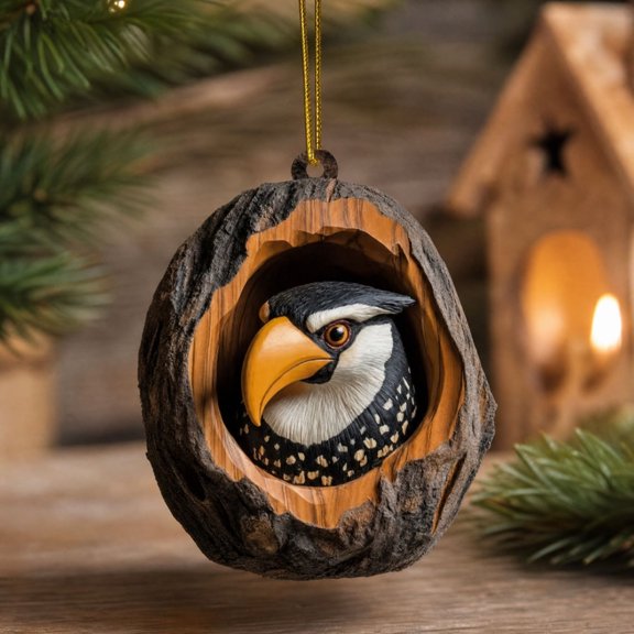 Bird Christmas Ornament, Forest Bird Decoration, Vivid Bird Pattern Acrylic Ornament, Bird Christmas Tree Decorations for Xmas Decor Bird Lovers & Easter Basket Stuffers