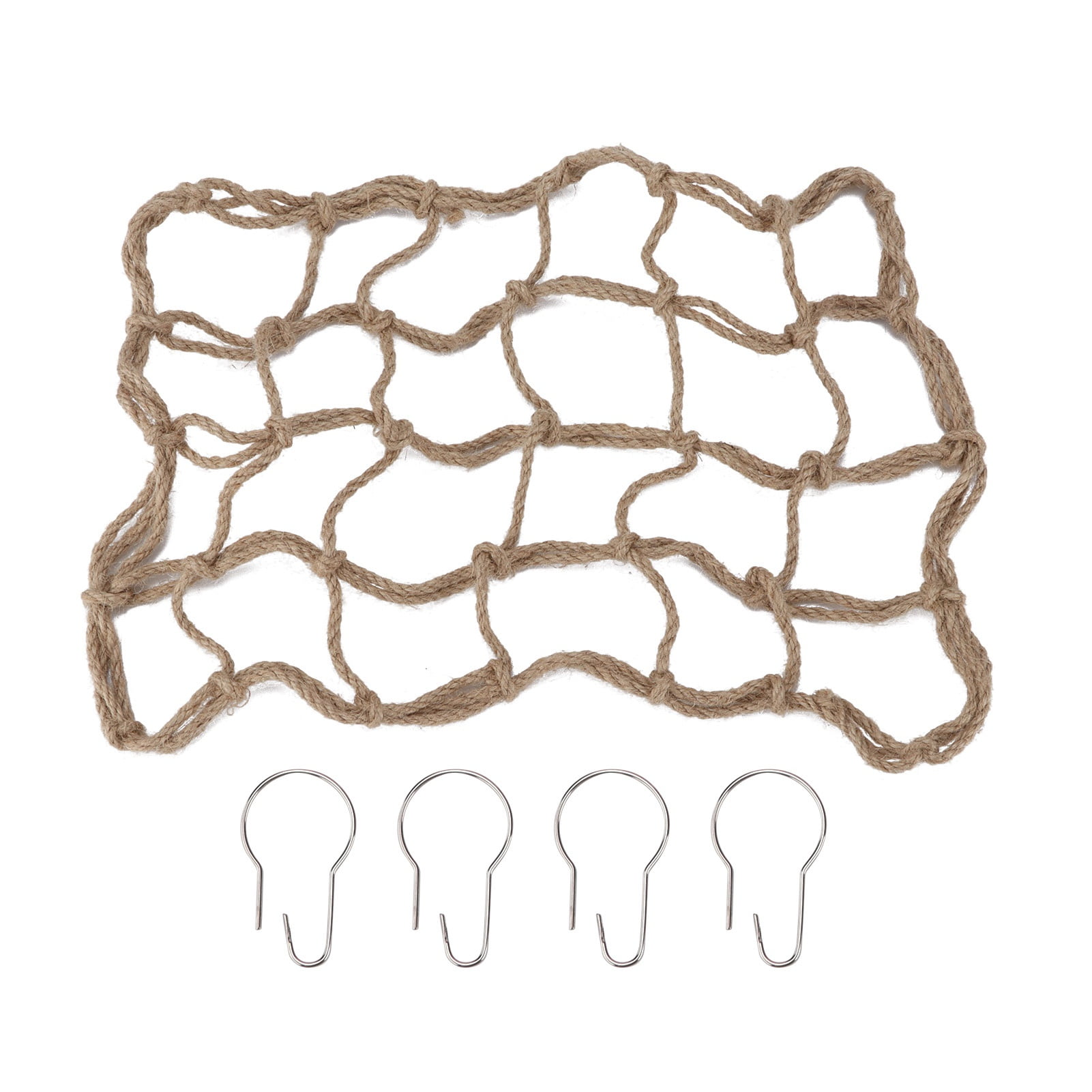 Bird Climbing Net Hemp Rope Woven Climbing Net with 4 Hanging Circle