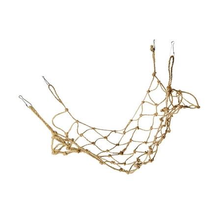 Bird Climbing Net Parrot Hanging Swing Rope Cage Perch Chewing Toys with Buckles 50cmx40cm