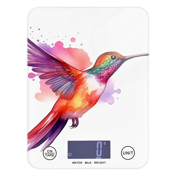 Bird Colorful Food Scale Digital Kitchen Scale Waterproof Tempered Glass Tare Function 11 lb for Baking Cooking Meal Prep