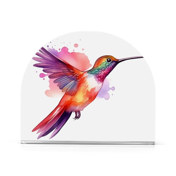 Bird Colorful Napkin Holder for Table Clear Napkin Stand Paper Holder Acrylic Organizer Dispenser Napkins for Dinner Kitchen Restaurant Room