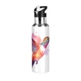 thumbnail image 1 of Bird Colorful Sports Water Bottle with Straw Lid Insulated Stainless Steel Leak Proof BPA Free Thermal Mug with Handle for Gym Yoga Cycling Camping, 1 of 8