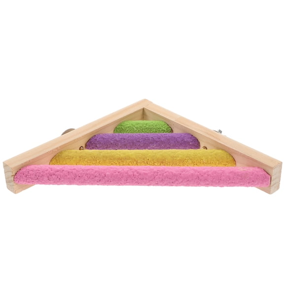 Bird Corner Perch Platform Climbing Toy Parrots Colorful Grind Stick