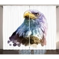 thumbnail image 1 of Ambesonne Bird Curtains 2 Panel Set, Watercolor Bald Eagle, 108" x 90", Multicolor, 1 of 3