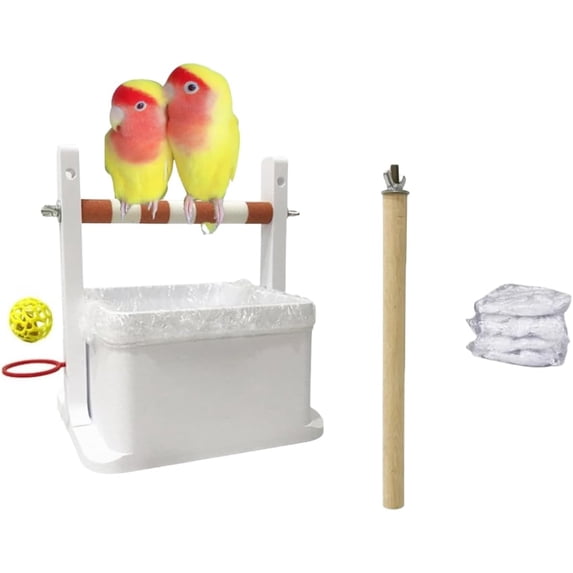 Bird Desktop Training Stand with Replace Perch and Chew Toy Portable