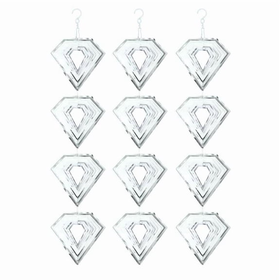 Bird Deterren for Outside Patio, Bird Scare Devices Discs Reflectors Stainless Steel Wind Spinners Reflective Heart Metal Bird Repellen to Keep Birds Away Porch Garden Yard, 12 Discs 3 Set