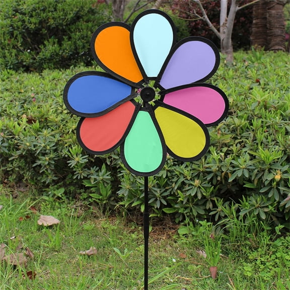 Bird Deterrent Reflective Pinwheels For Garden, Colorful Wind Spinners To Scare Birds From Fruit Plants(12in,#A)