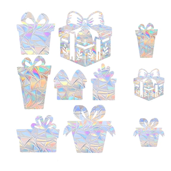 Bird Deterrent Window Sticker 12x8.6in – Colorful Sun-Catching Glass Decal – Electrostatic Cling for Sliding Doors, Mirrors, Windows – Anti-Collision Decoration