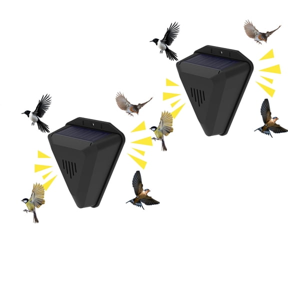 Bird Deterrents for Outside,Solar Bird Repeller Animal Repeller 13 Sounds,IP55 Waterproof 360 Comprehensive Protection,Birds Scarer Animal Deterrent Device for Farm Balcony Raccoon Outdoor 2PACK