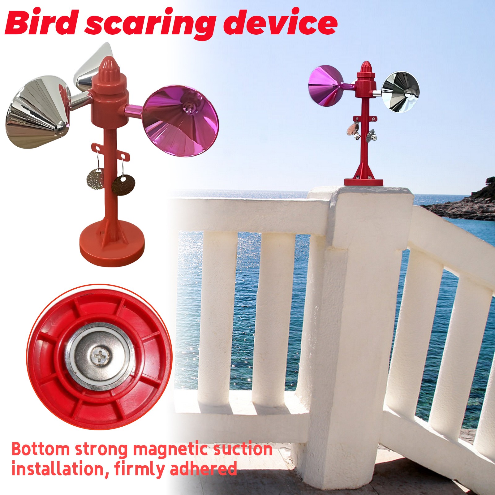12-Pack Spiral Bird Scarers - 30cm Wind-Driven Stakes, Colorful Garden Pest Deterrent